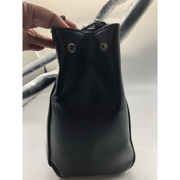 Kenneth Cole Reaction KN1659 Arbol Dome Satchel Handbag Black Zip & Snap Closure - Picture 7 of 9